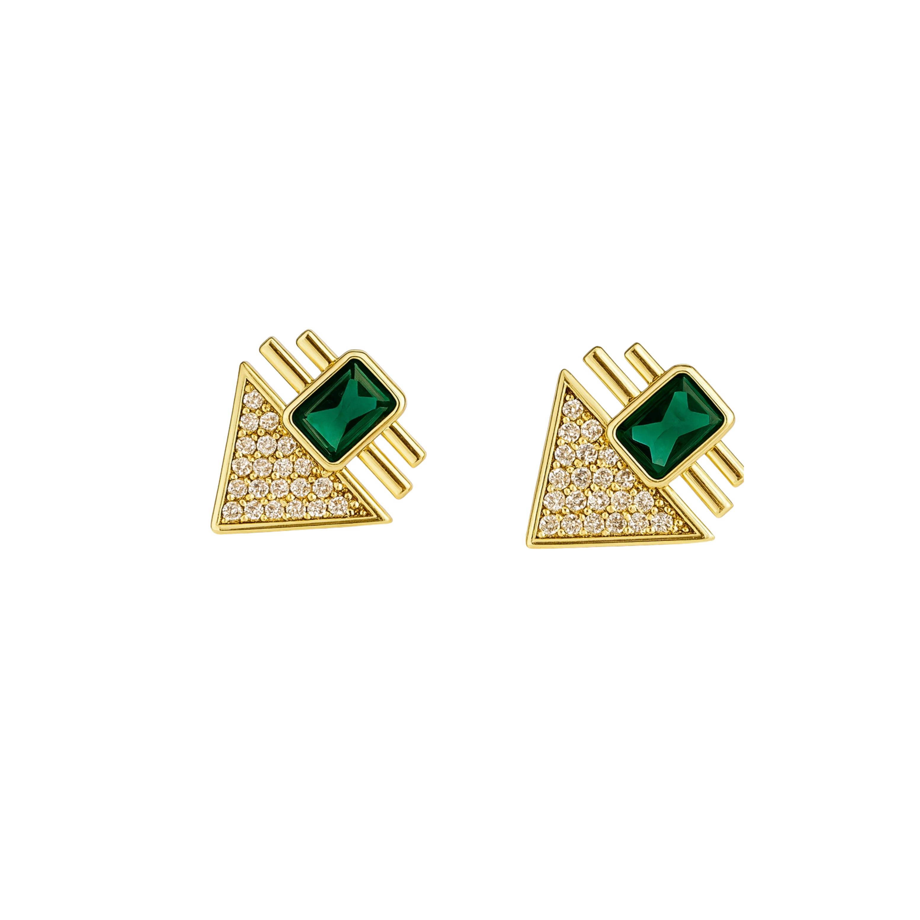 ÇELİK - Altın geometri küpe