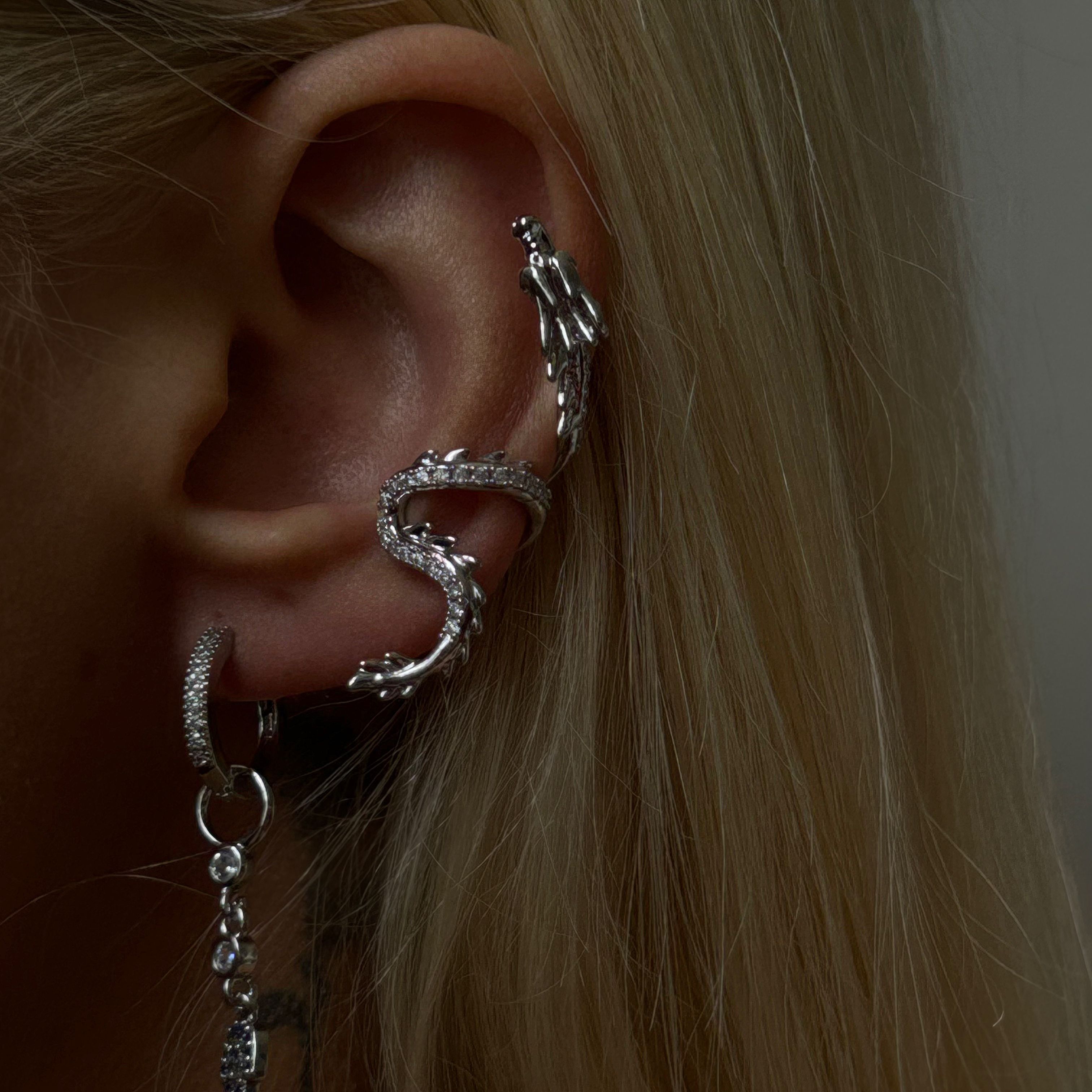ÇELİK EARCUFF - Dragon twist ejderha earcuff