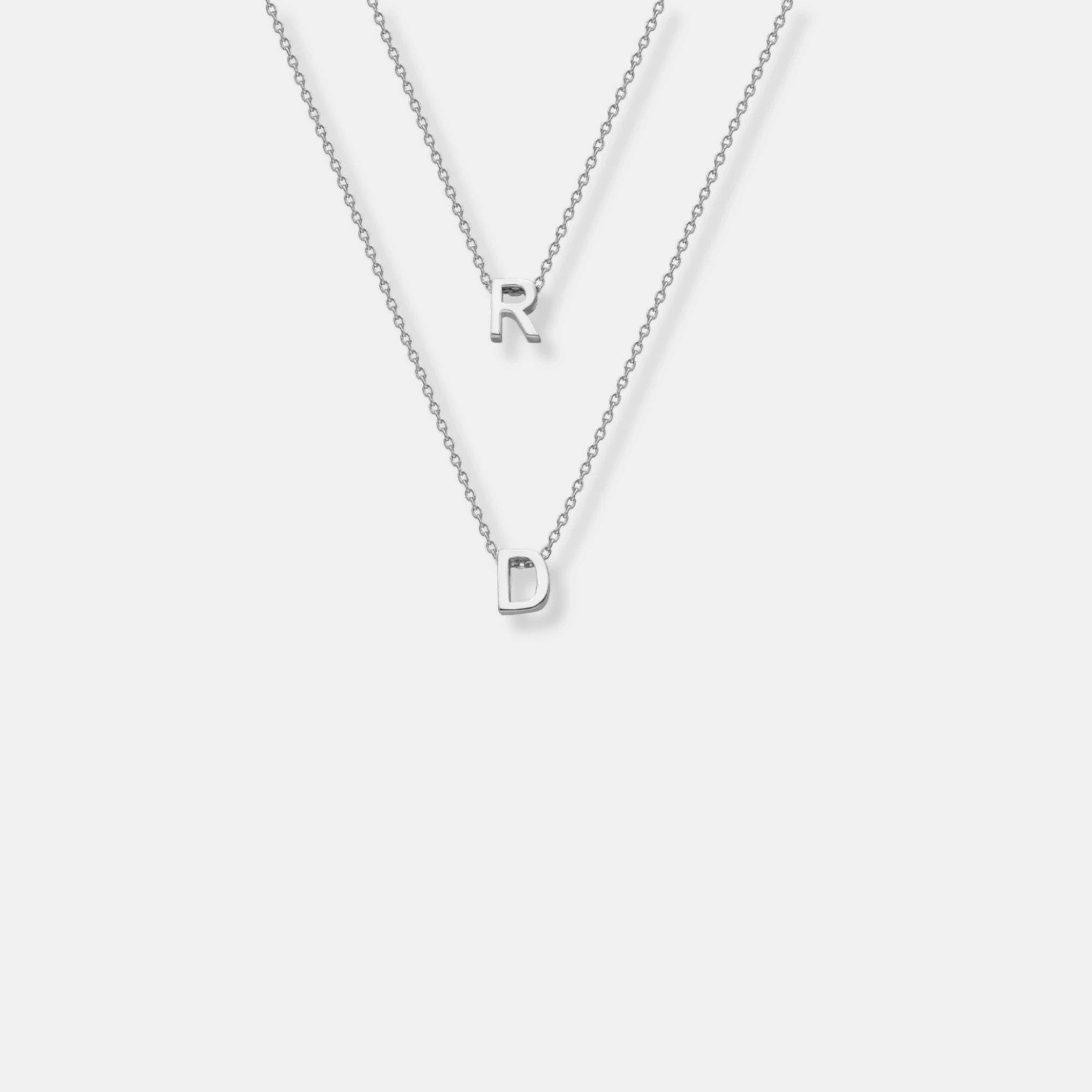 GÜMÜŞ KOLYE - İkili monogram harf kolye