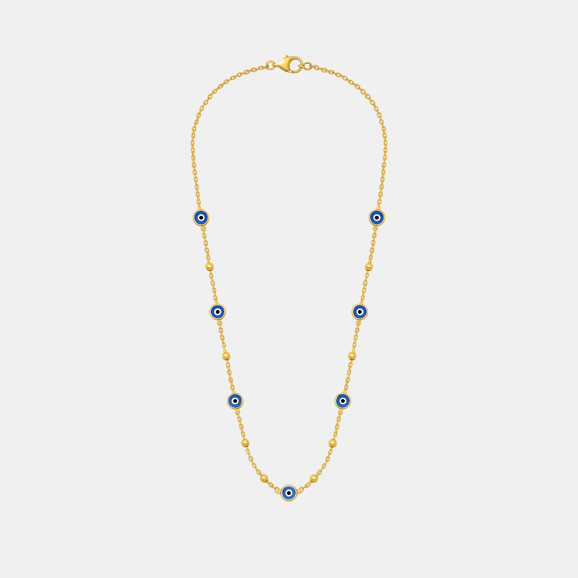 GÜMÜŞ ZİNCİR - Nazar boncuklu top zincir choker