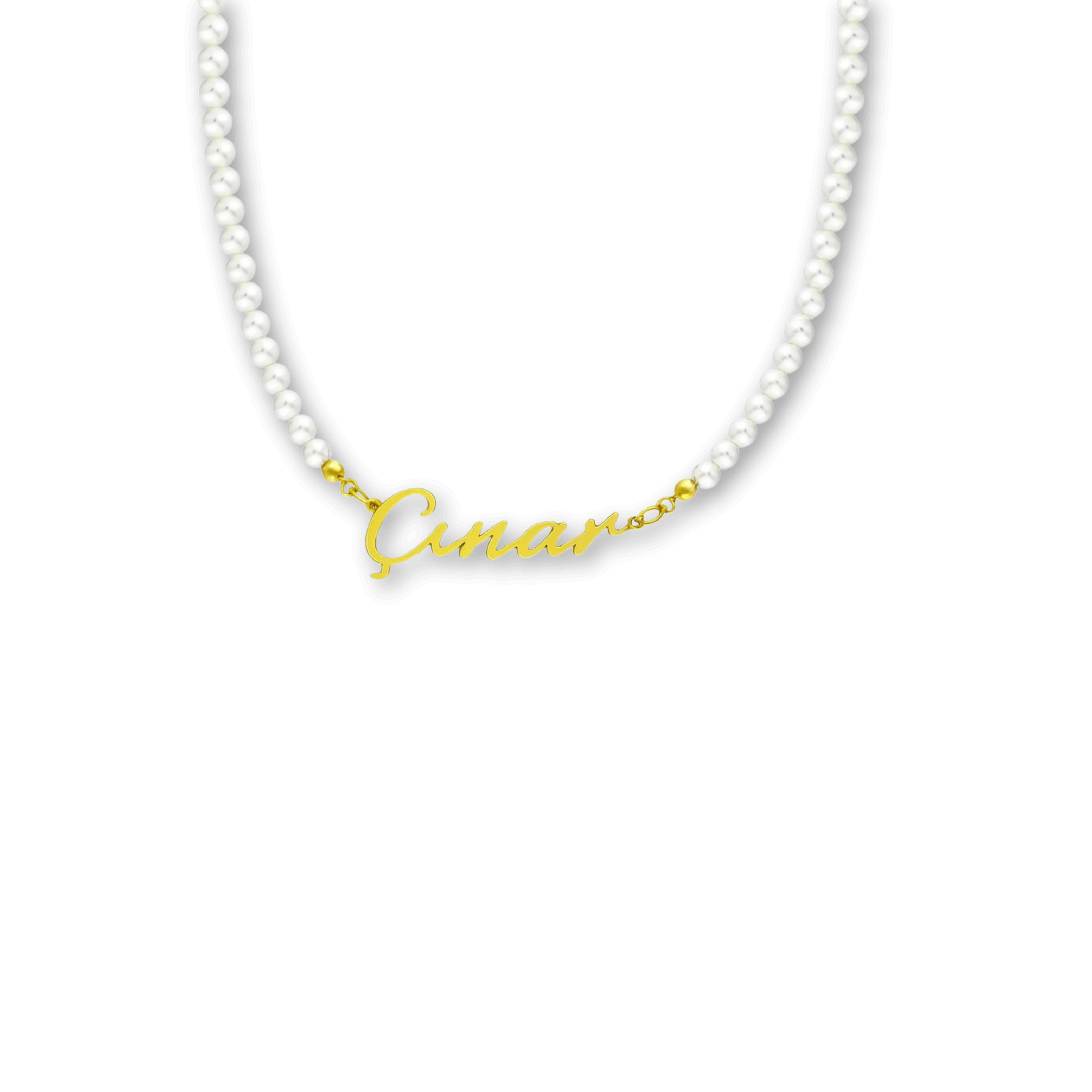 GÜMÜŞ KOLYE - İncili 925 ayar isim choker kolye