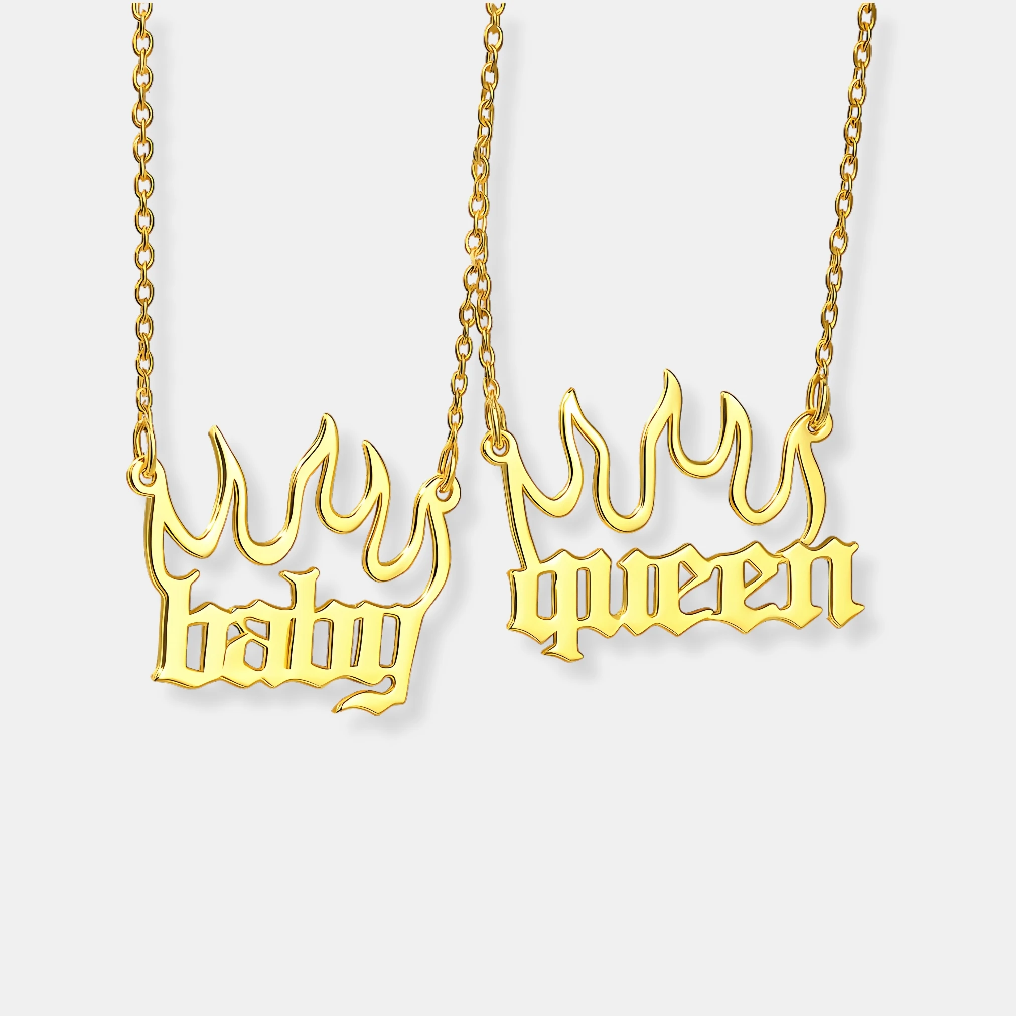 GÜMÜŞ KOLYE - Alevli monogram isim-kelime kolye