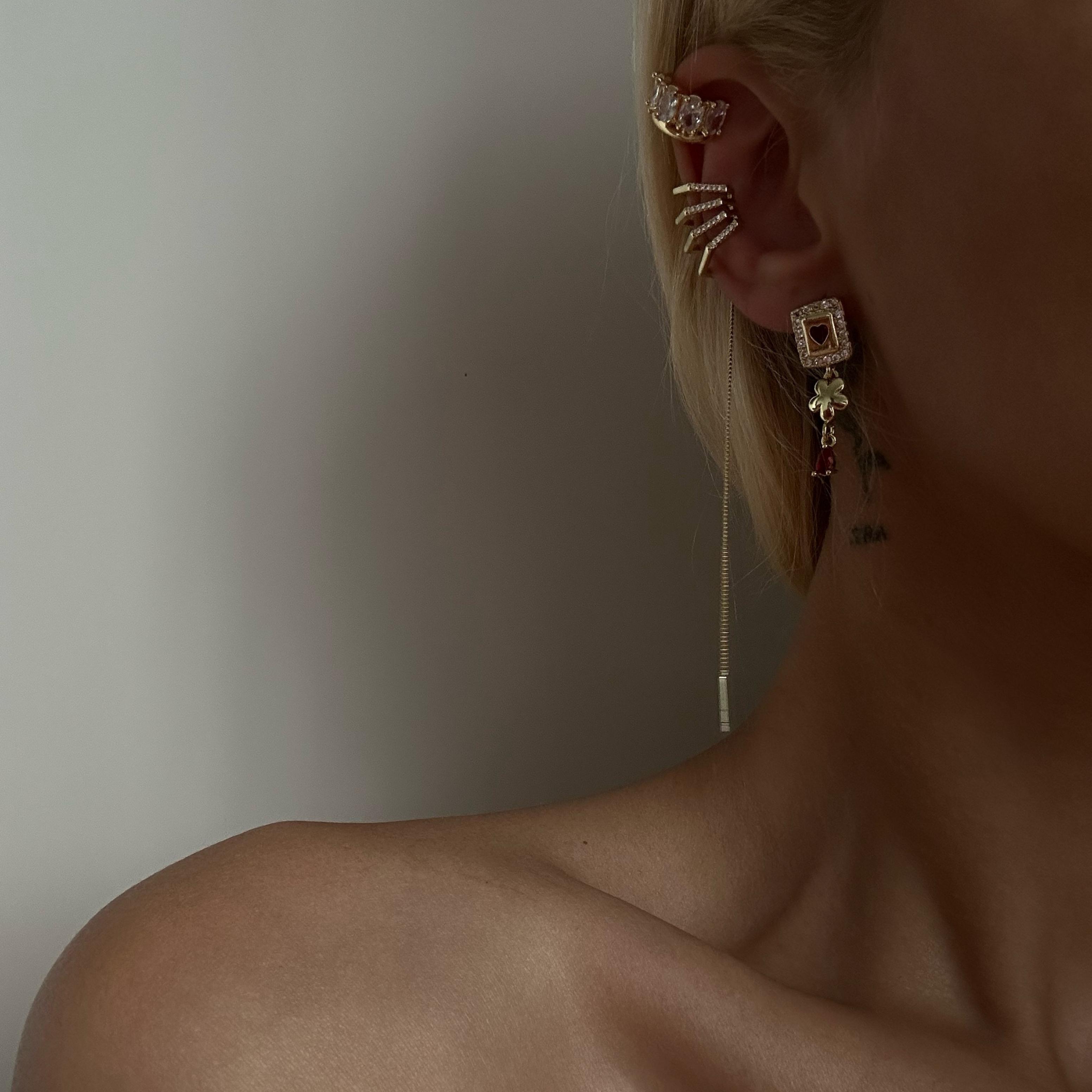 ÇELİK EARCUFF - Dörtlü sallantılı earcuff