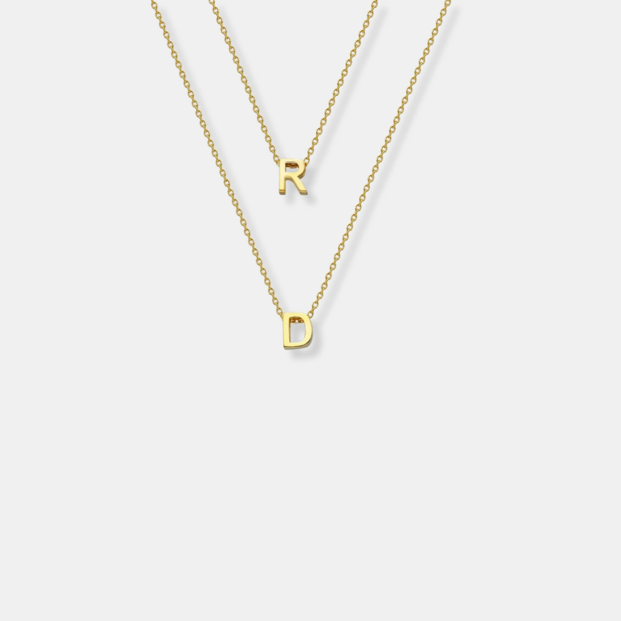 GÜMÜŞ KOLYE - İkili monogram harf kolye