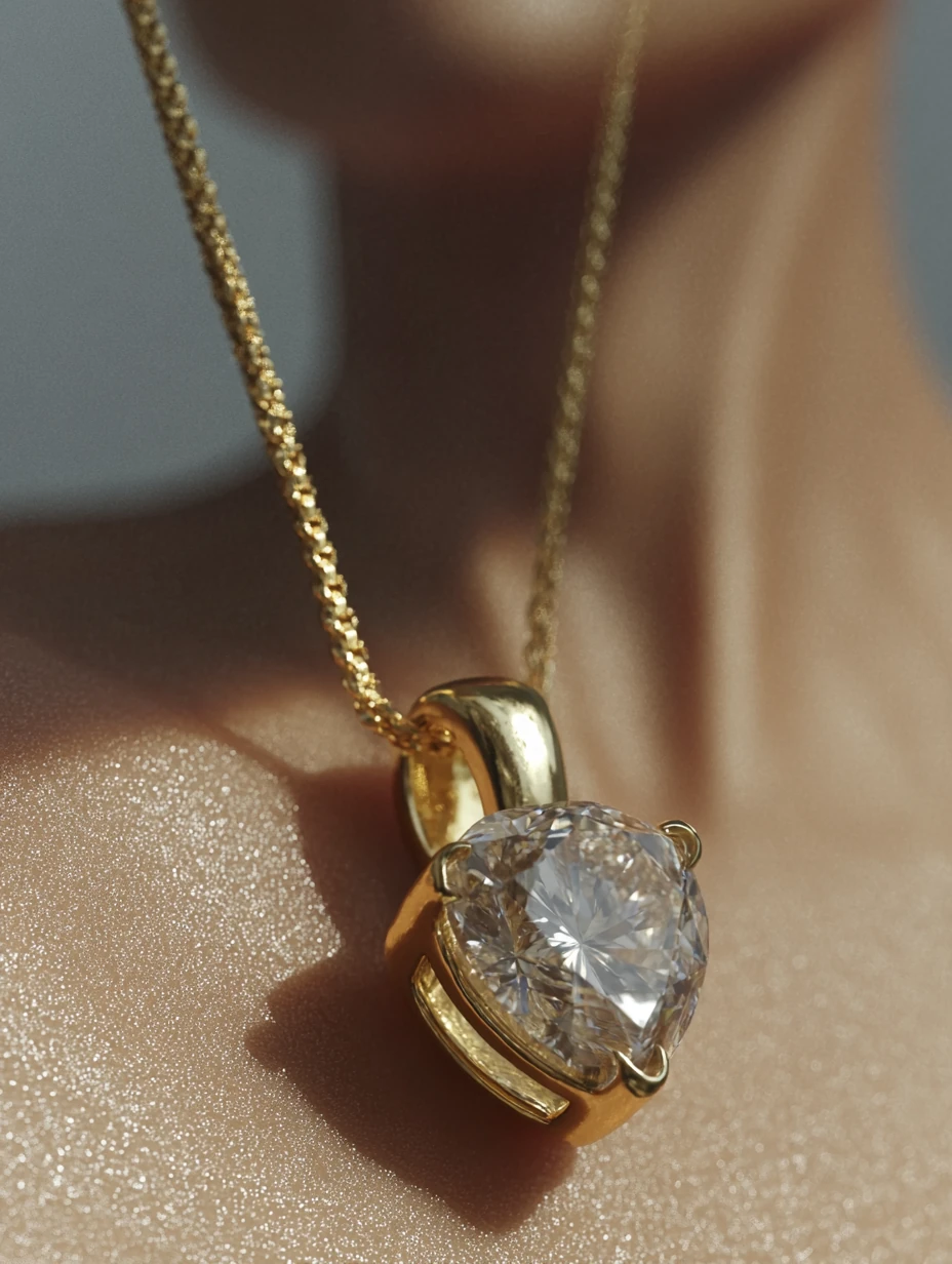 GÜMÜŞ KOLYE - 925 AYAR kristal kalp kolye