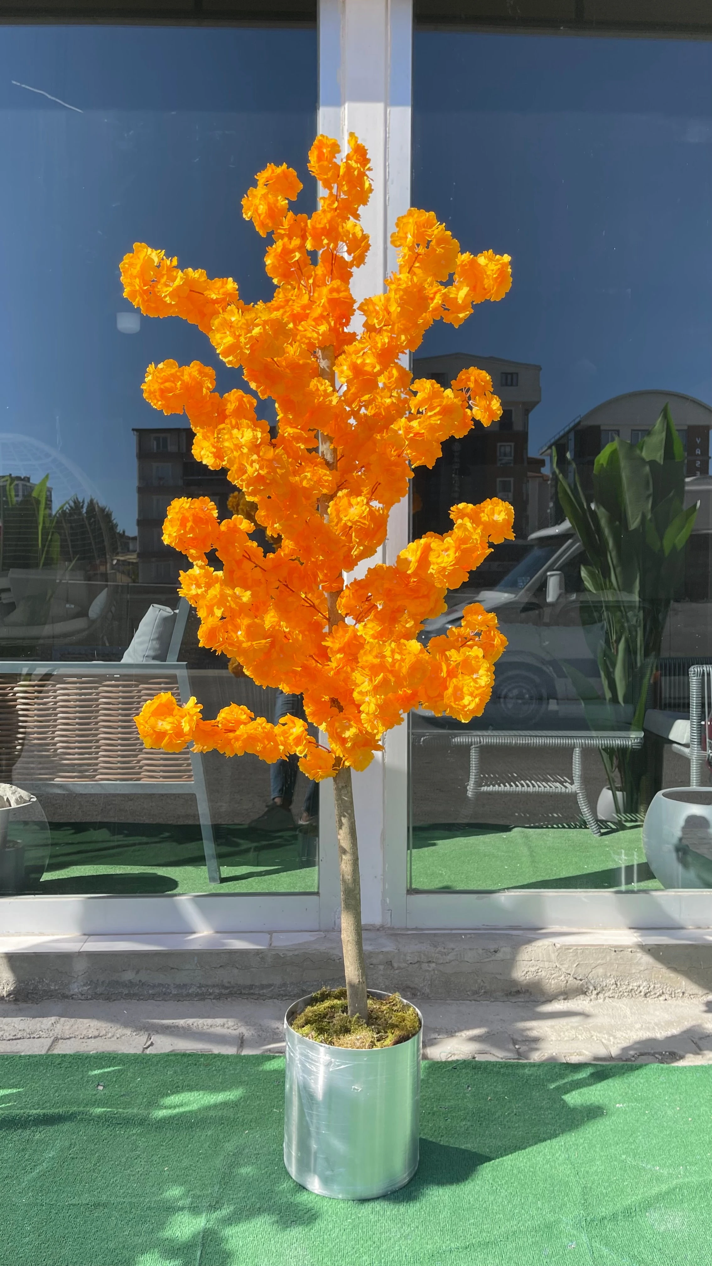 Yapay Bahar Dalı Ağacı 180 Cm Turuncu Renk