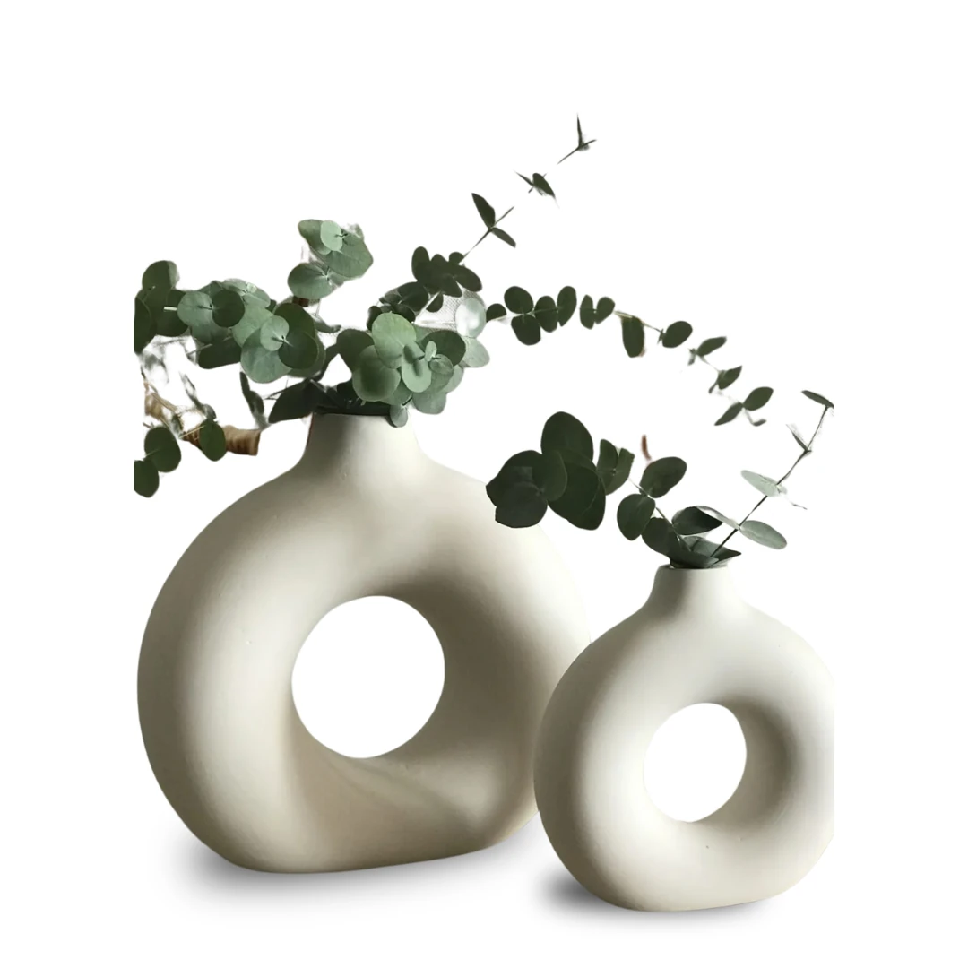 Elysium Dekoratif Vazo Seti – Okaliptüs Bitkisi Dahil