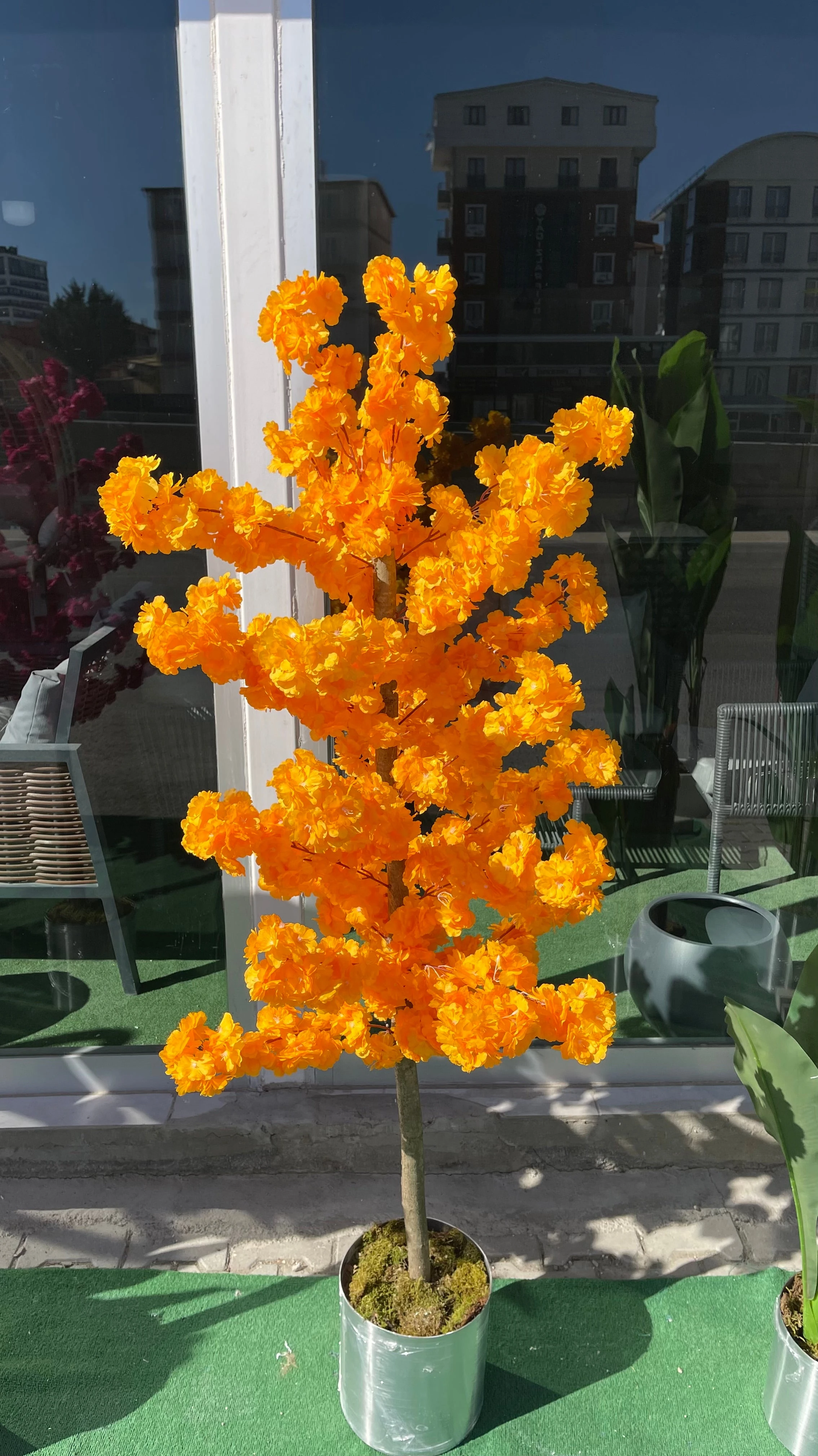 Yapay Bahar Dalı Ağacı 180 Cm Turuncu Renk