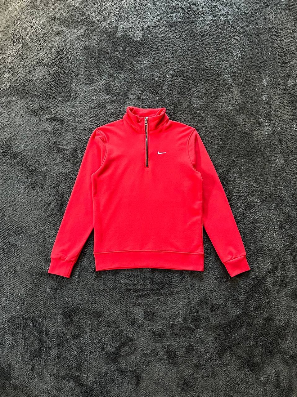 Solo Swoosh Yarım Fermuarlı Sweatshirt - Kırmızı