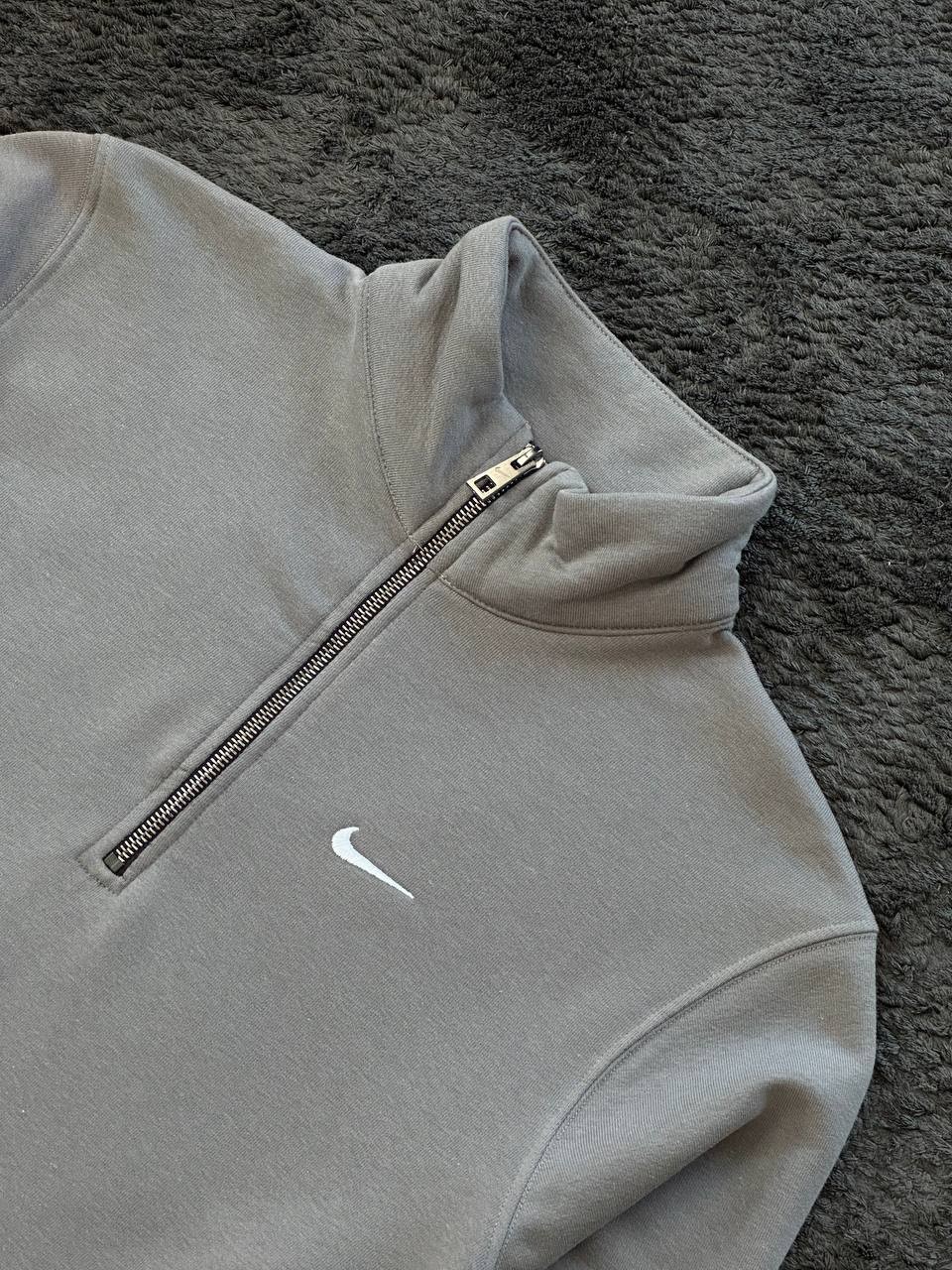 Solo Swoosh Yarım Fermuarlı Sweatshirt - Füme