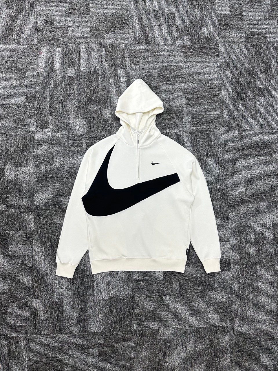 Swoosh Fleece HZ Hoodie - Ekru Beyaz