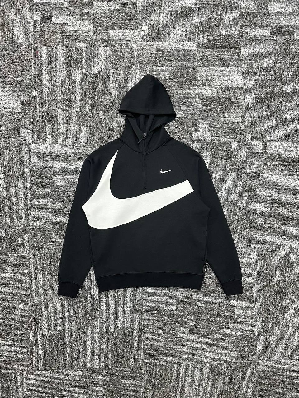 Swoosh Fleece HZ Hoodie - Siyah