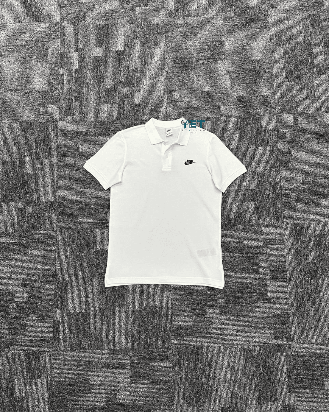 Club Fleece Polo Yaka Tişört - Ekru Beyaz