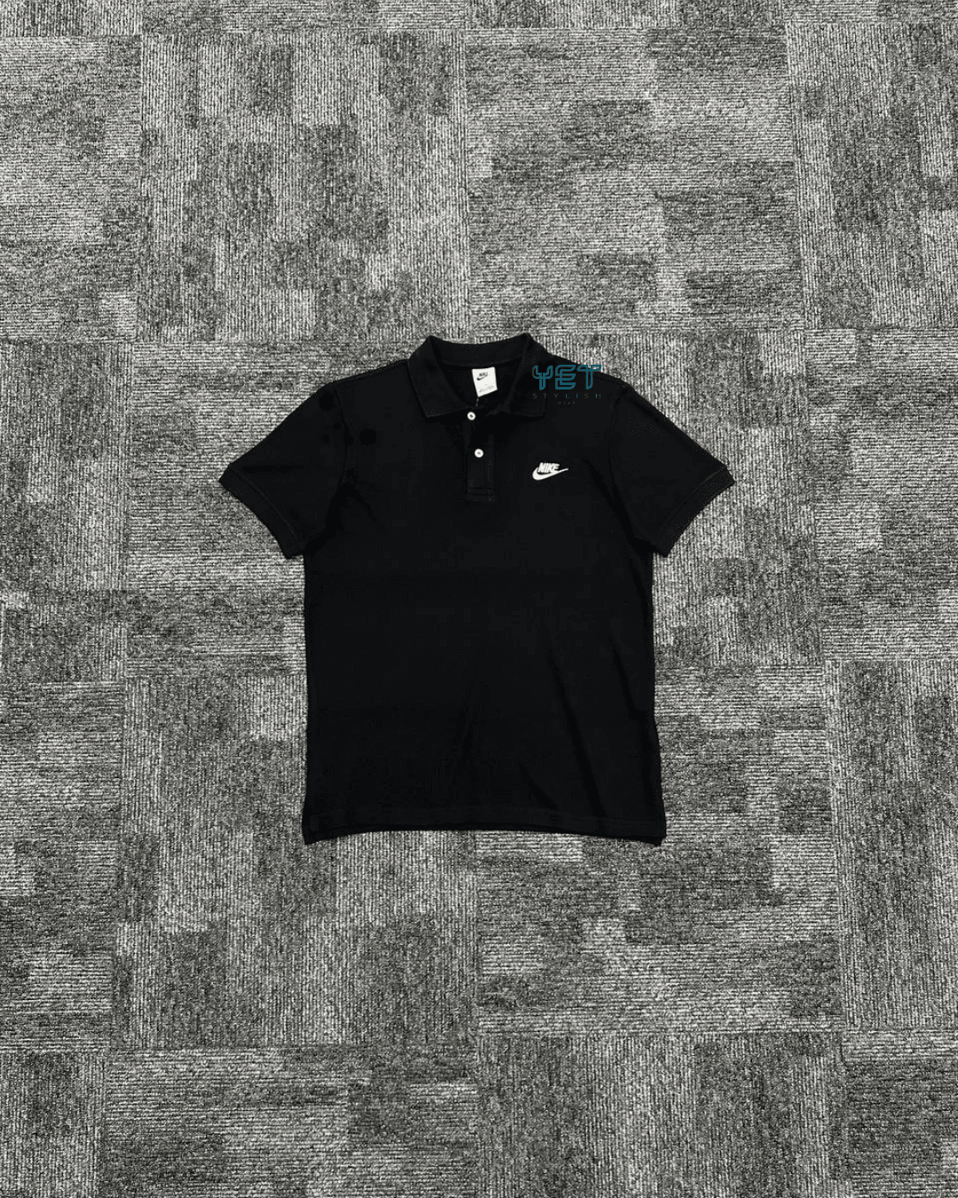 Club Fleece Polo Yaka Tişört - Siyah