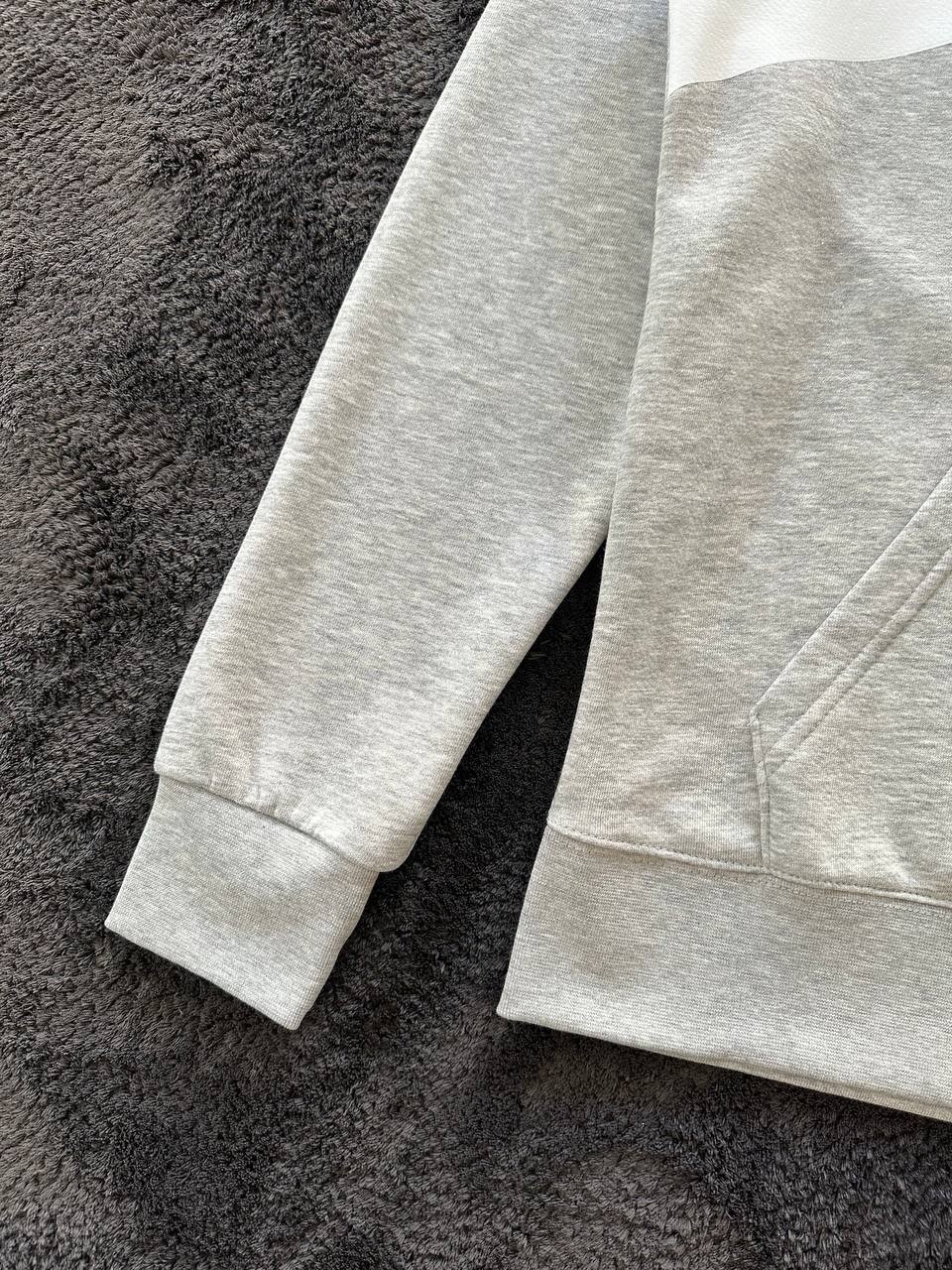Semi-Brushed Back Hoodie - Gri Melanj