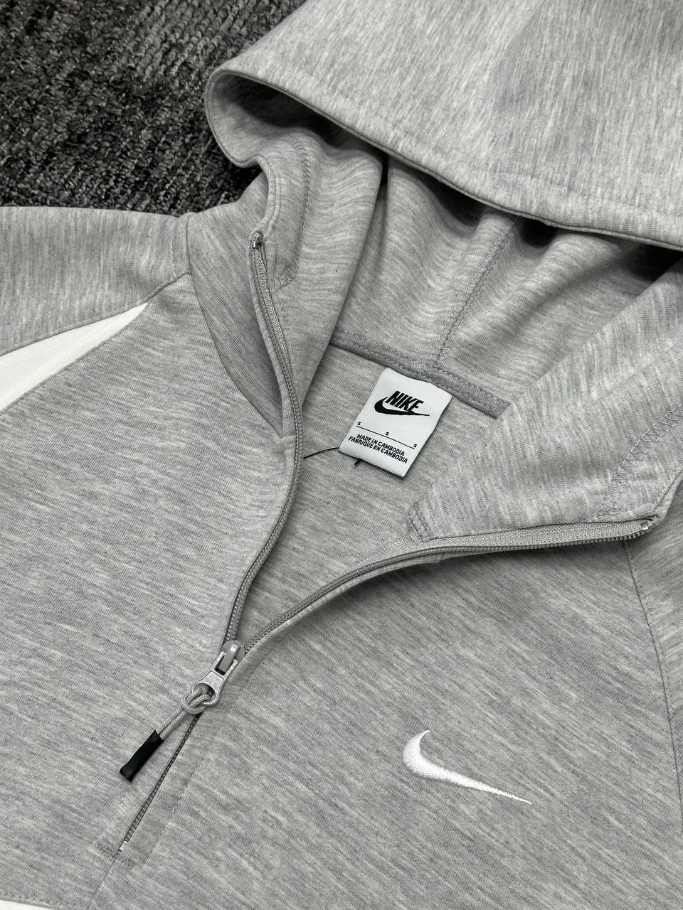 Swoosh Fleece HZ Hoodie - Gri Melanj