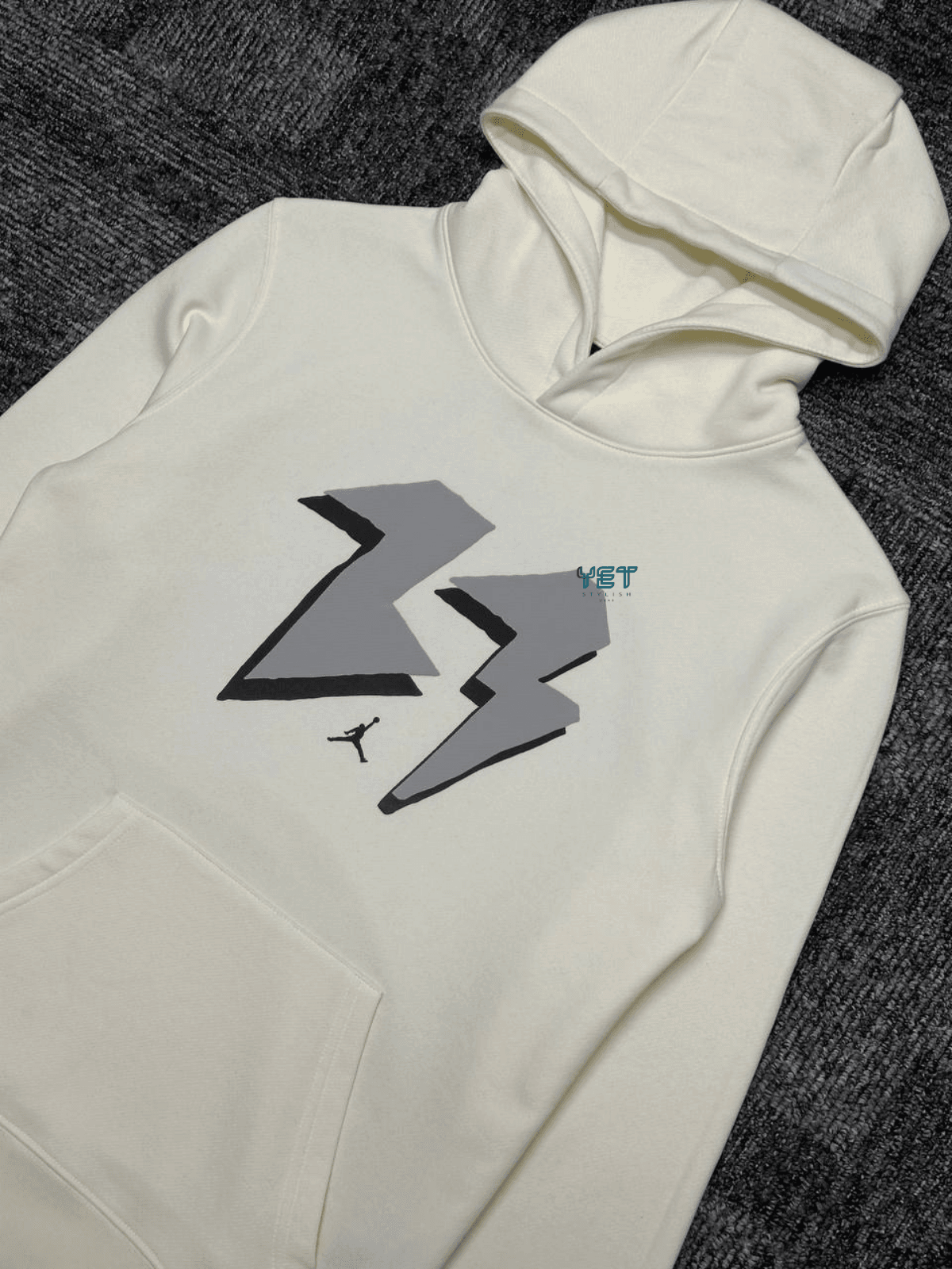 Jrdn Flight MVP Fleece Pullover Hoodie - Ekru Beyaz