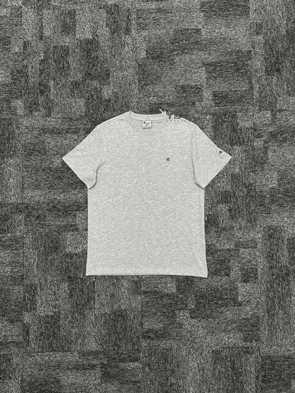 Crewneck Mini Logo Tişört - Gri Melanj