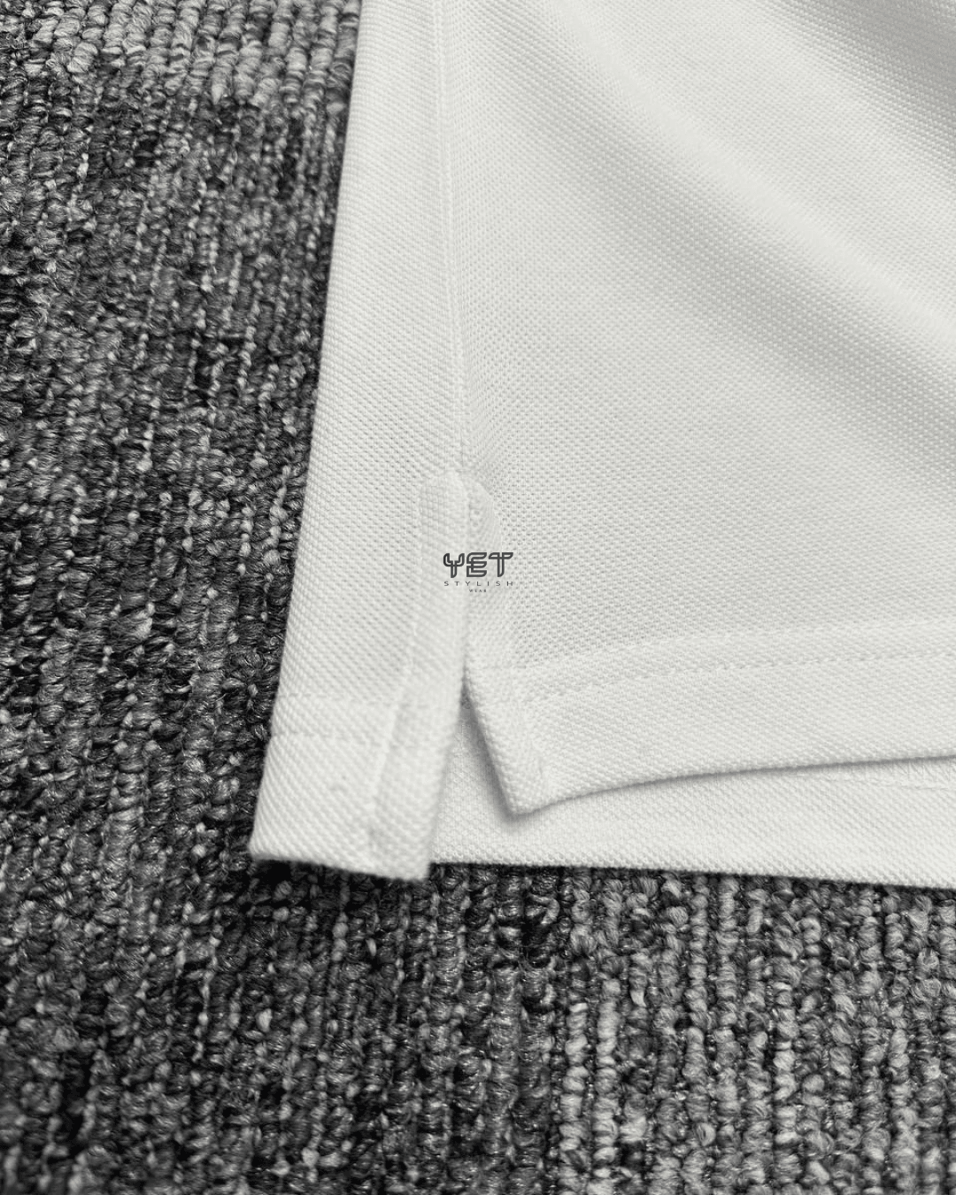 Club Fleece Polo Yaka Tişört - Ekru Beyaz