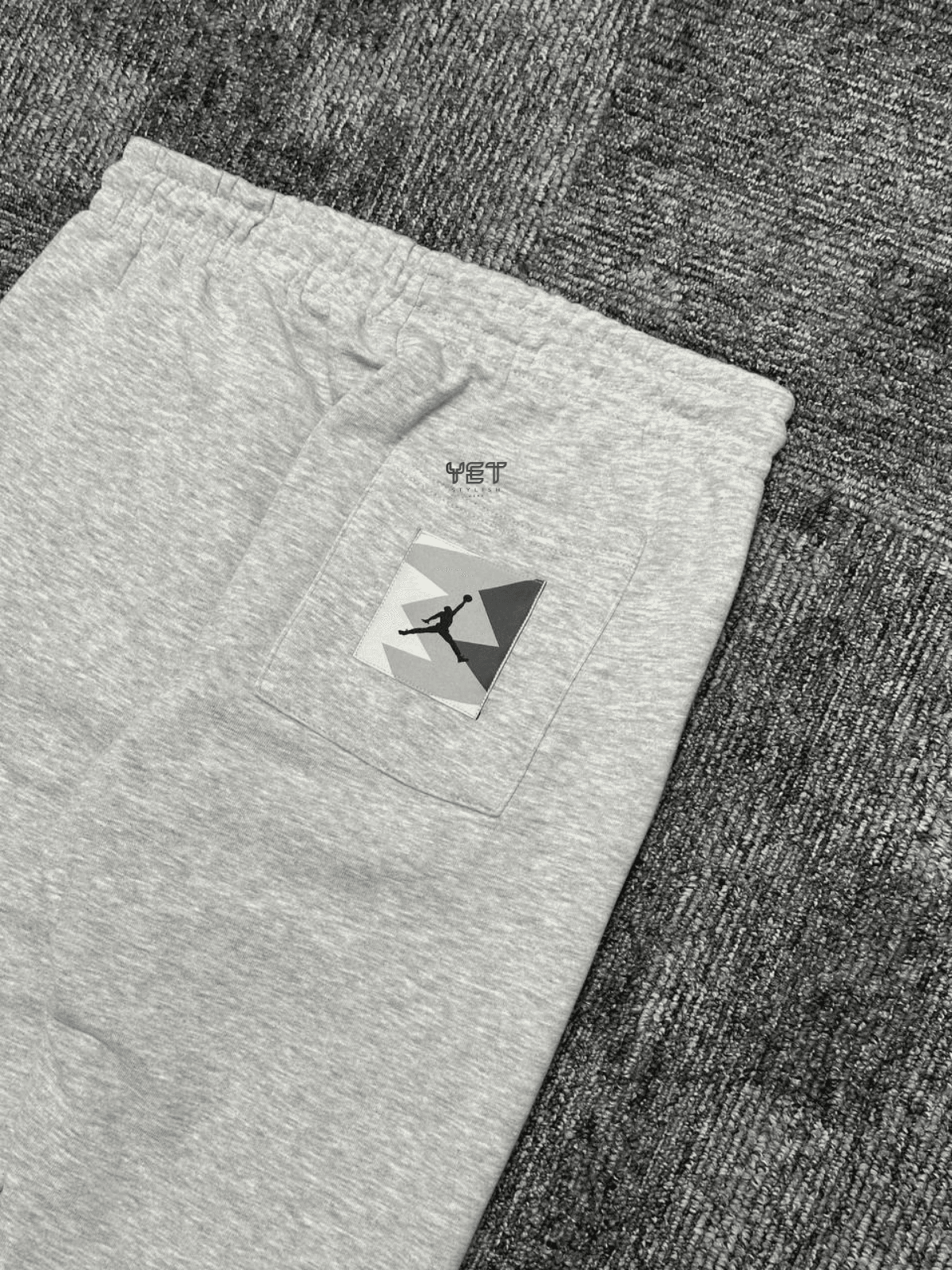 Jrdn Flight MVP HBR Fleece Screen-Printed Graphics Eşofman Altı - Gri Melanj