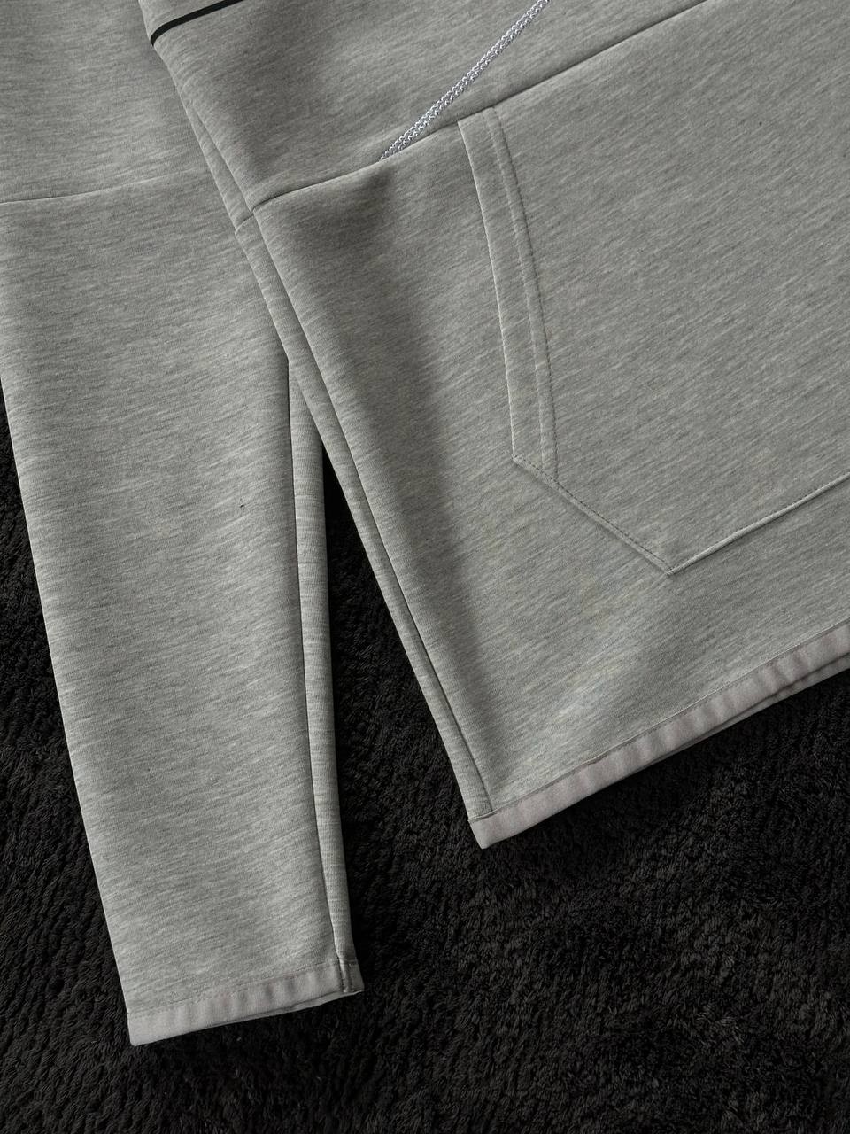 Fleece Tapered Running Trousers Hoodie - Gri Melanj