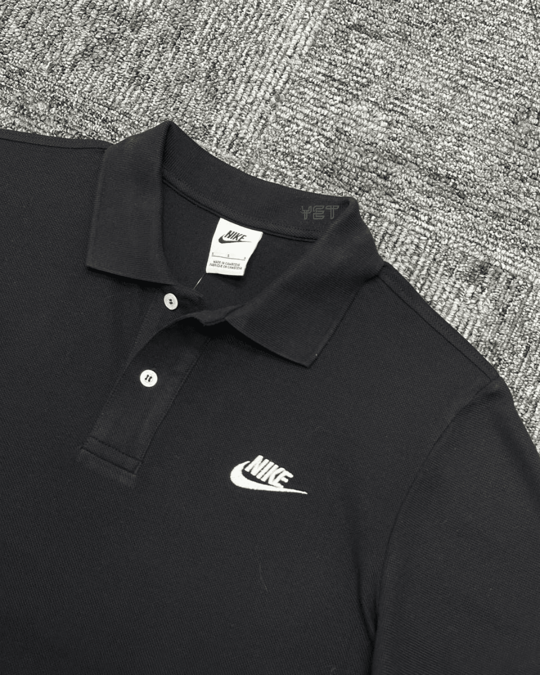 Club Fleece Polo Yaka Tişört - Siyah