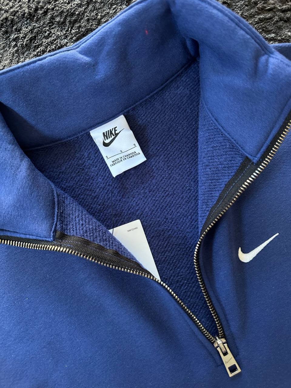 Solo Swoosh Yarım Fermuarlı Sweatshirt - İndigo