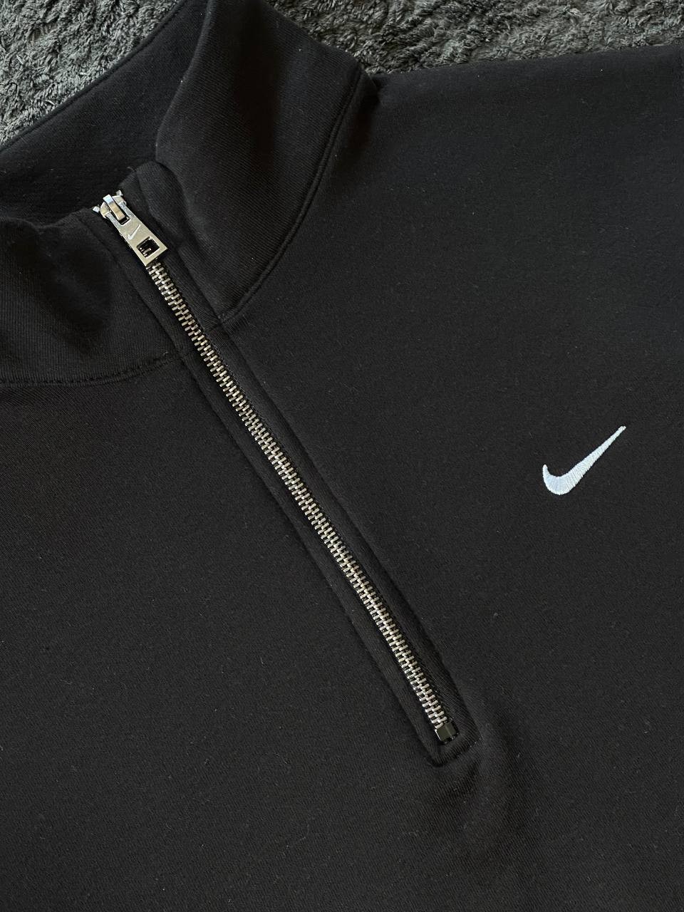 Solo Swoosh Yarım Fermuarlı Sweatshirt - Siyah