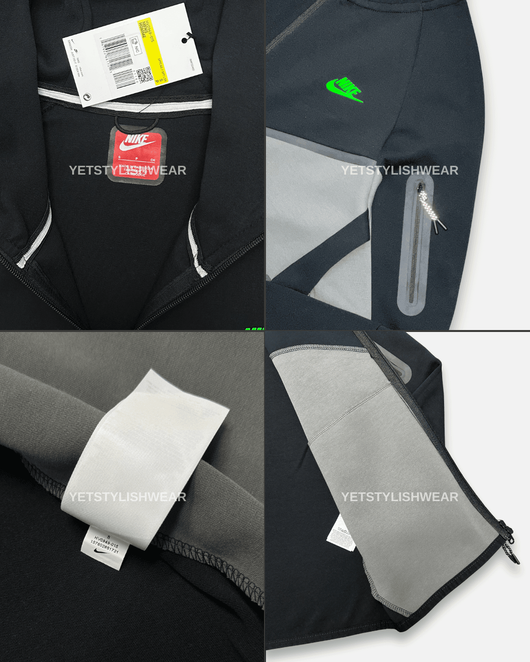 Tech Fleece 5.th Gen. Hırka - Siyah & Yeşil & Füme