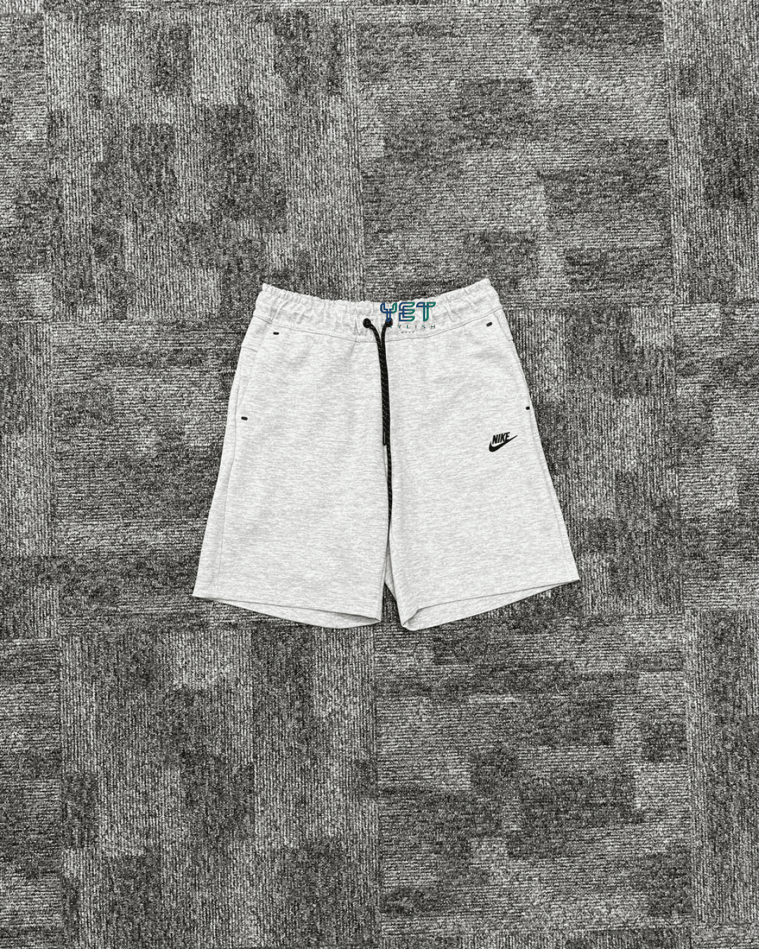 Tech Fleece Şort - Gri Melanj