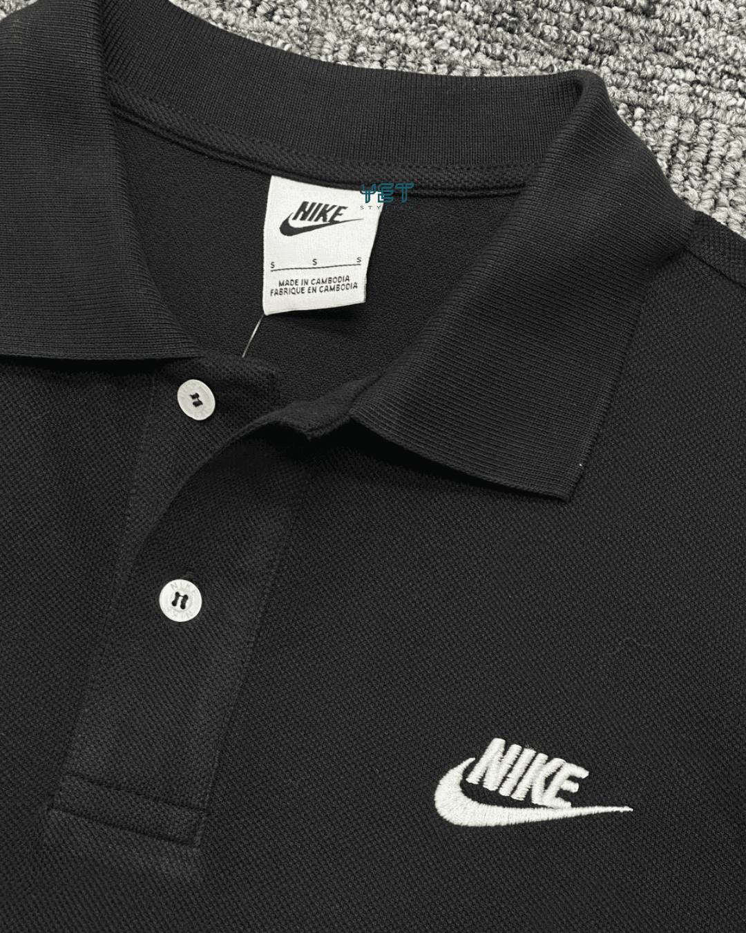 Club Fleece Polo Yaka Tişört - Siyah
