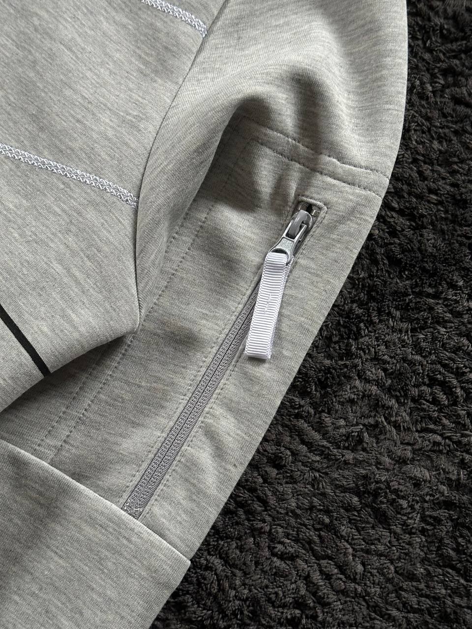 Fleece Tapered Running Trousers Hoodie - Gri Melanj