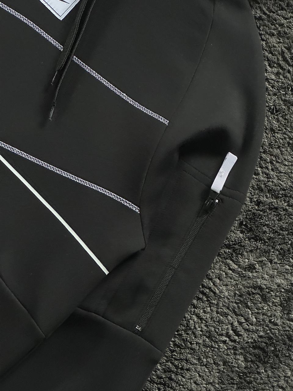 Fleece Tapered Running Trousers Hoodie - Siyah