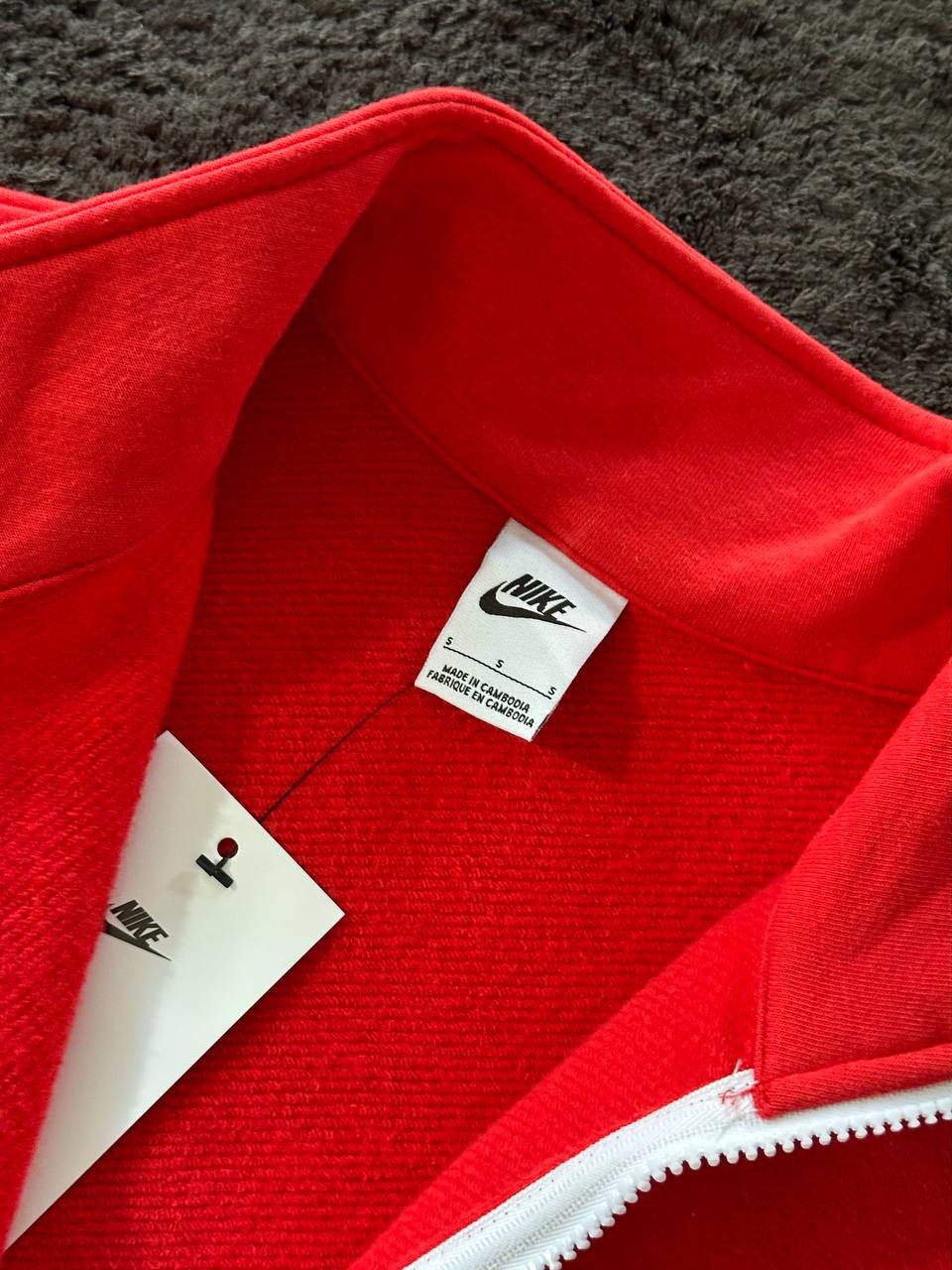 Club Fleece Brushed-Back Yarım Fermuarlı Sweatshirt - Kırmızı