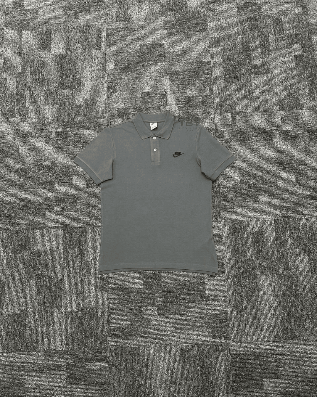 Club Fleece Polo Yaka Tişört - Füme