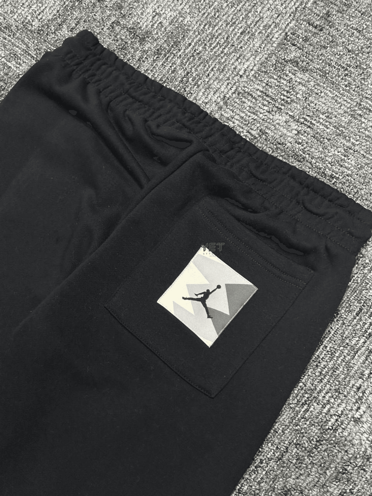 Jrdn Flight MVP HBR Fleece Screen-Printed Graphics Eşofman Altı - Siyah