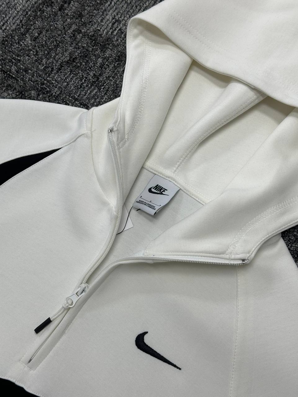 Swoosh Fleece HZ Hoodie - Ekru Beyaz