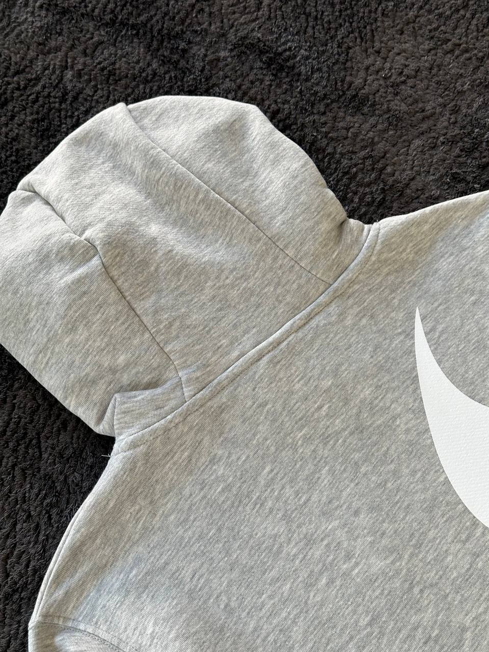 Semi-Brushed Back Hoodie - Gri Melanj