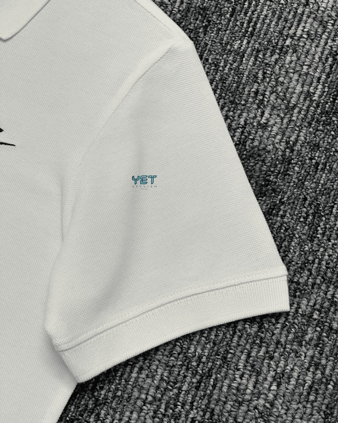 Club Fleece Polo Yaka Tişört - Ekru Beyaz