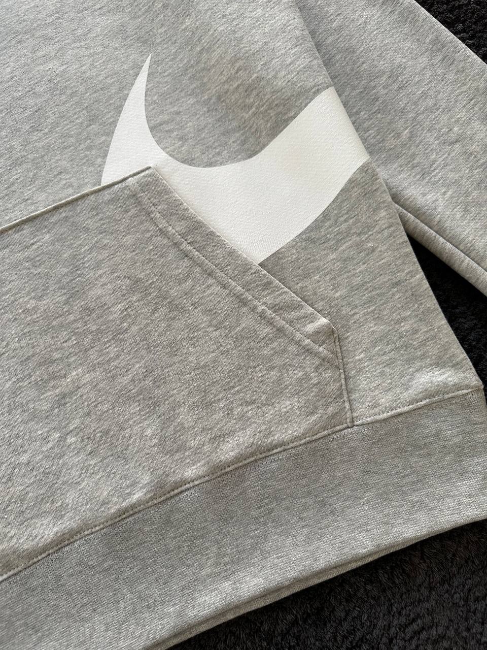 Semi-Brushed Back Hoodie - Gri Melanj