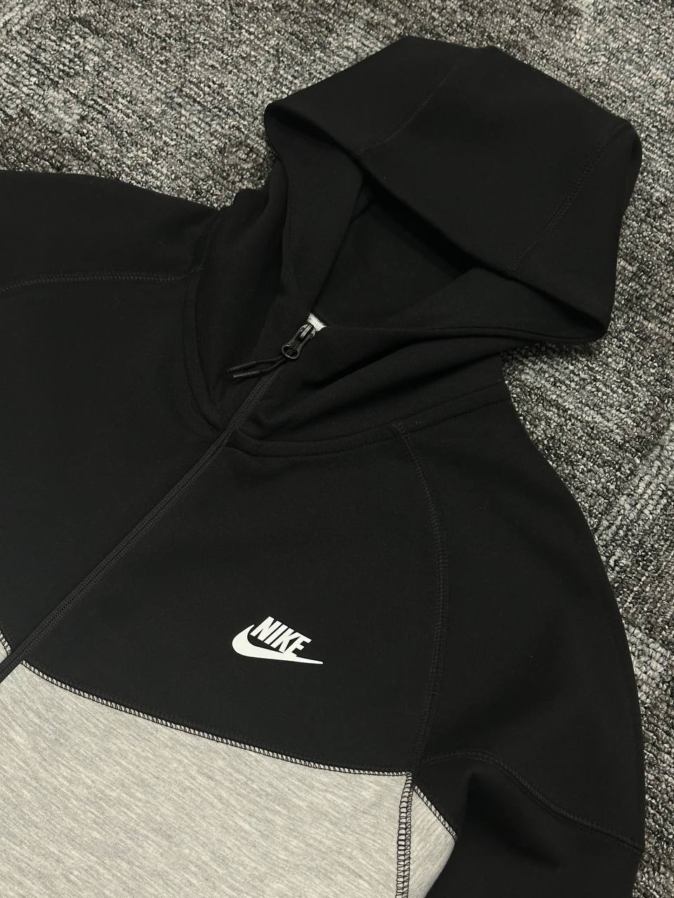 Tech Fleece Windrunner Hırka - Gri Melanj & Siyah