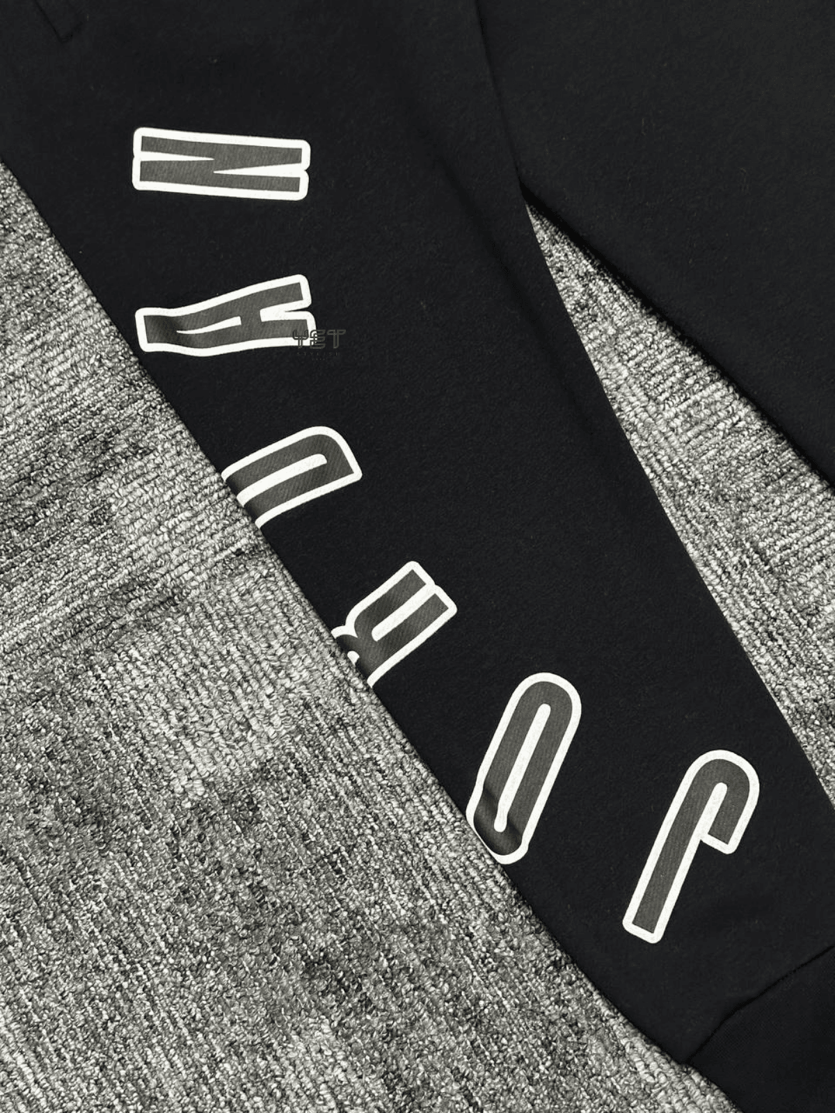 Jrdn Flight MVP HBR Fleece Screen-Printed Graphics Eşofman Altı - Siyah