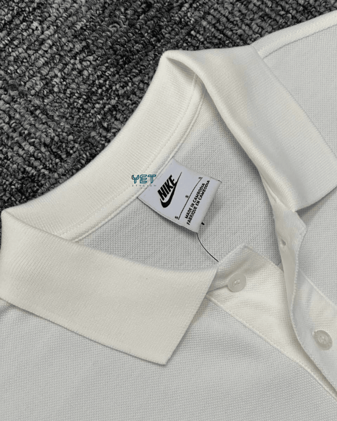 Club Fleece Polo Yaka Tişört - Ekru Beyaz