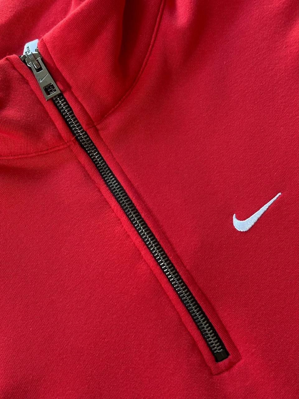 Solo Swoosh Yarım Fermuarlı Sweatshirt - Kırmızı