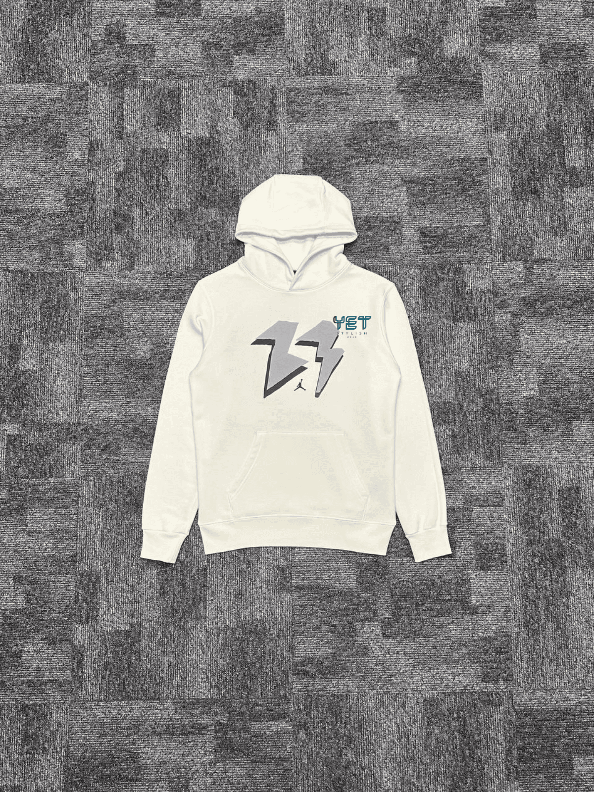 Jrdn Flight MVP Fleece Pullover Hoodie - Ekru Beyaz