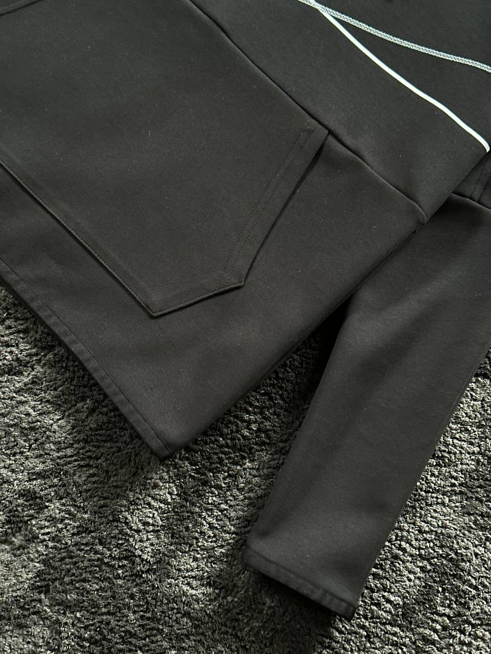 Fleece Tapered Running Trousers Hoodie - Siyah