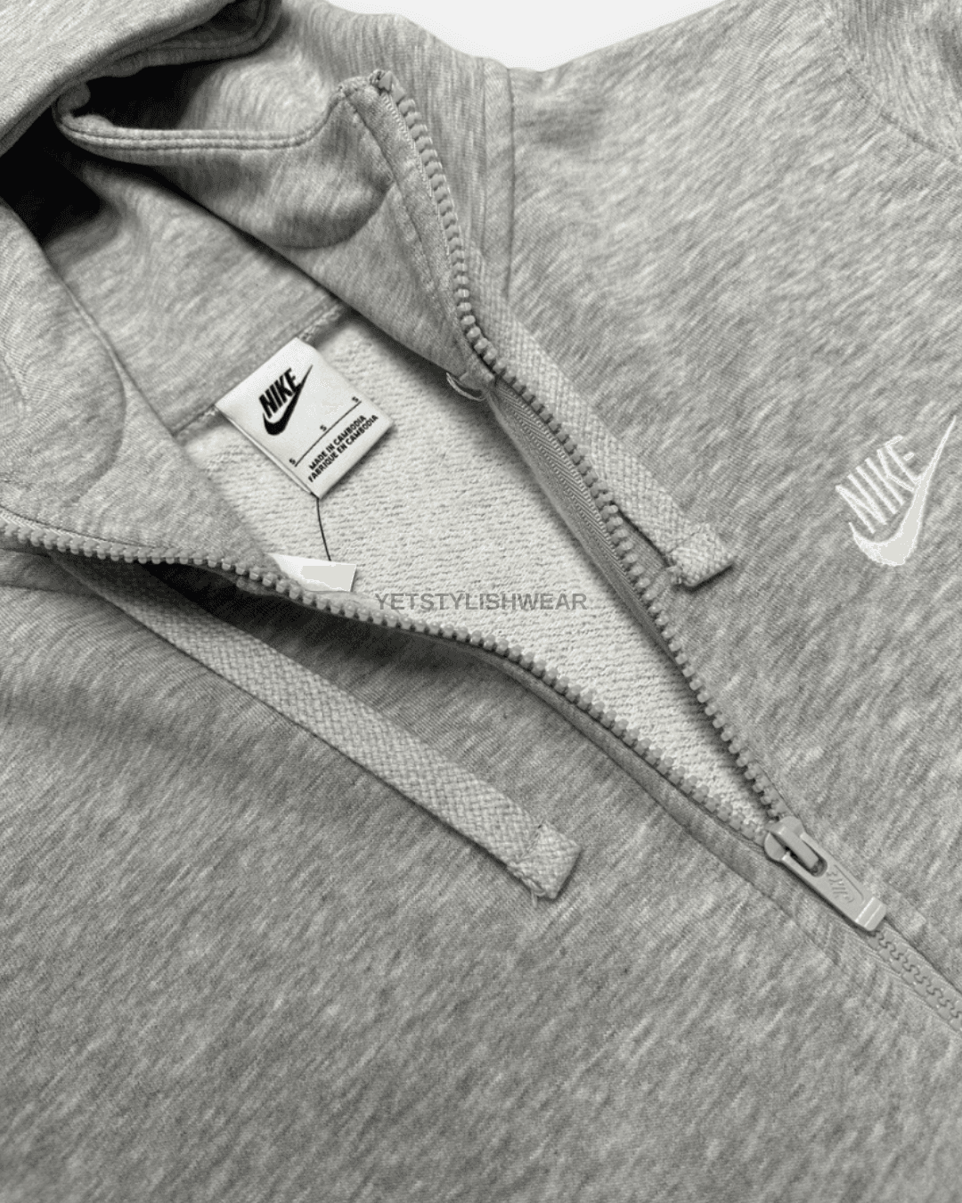 Club Fleece Hırka - Gri Melanj