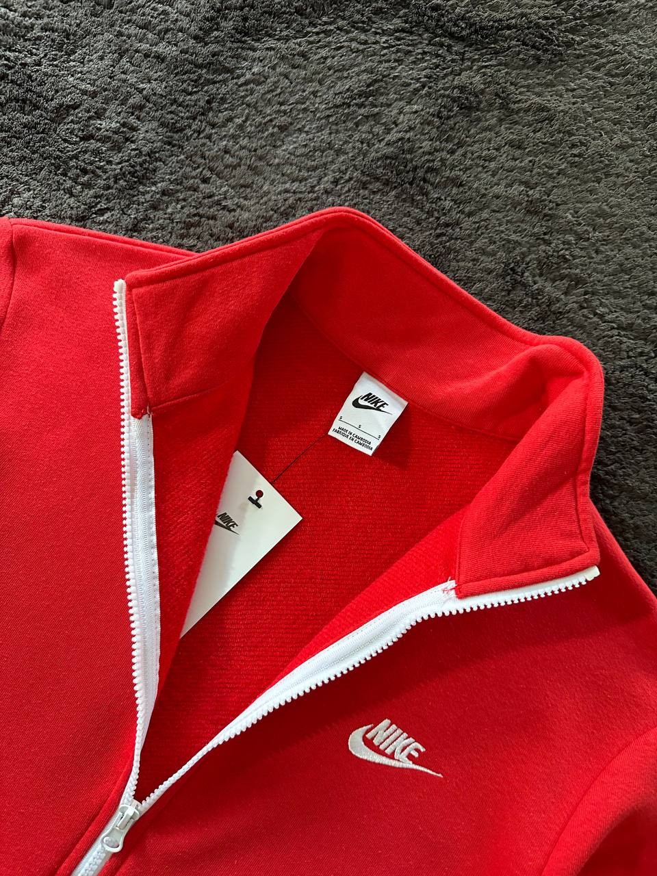 Club Fleece Brushed-Back Yarım Fermuarlı Sweatshirt - Kırmızı