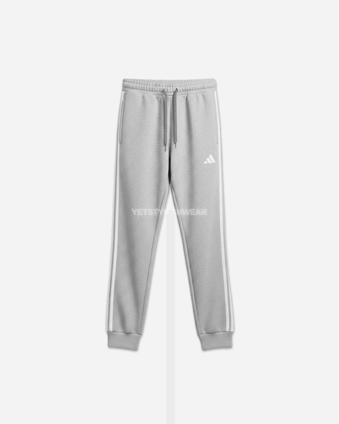 Essentials 3-Stripes Fleece Eşofman Altı - Gri Melanj