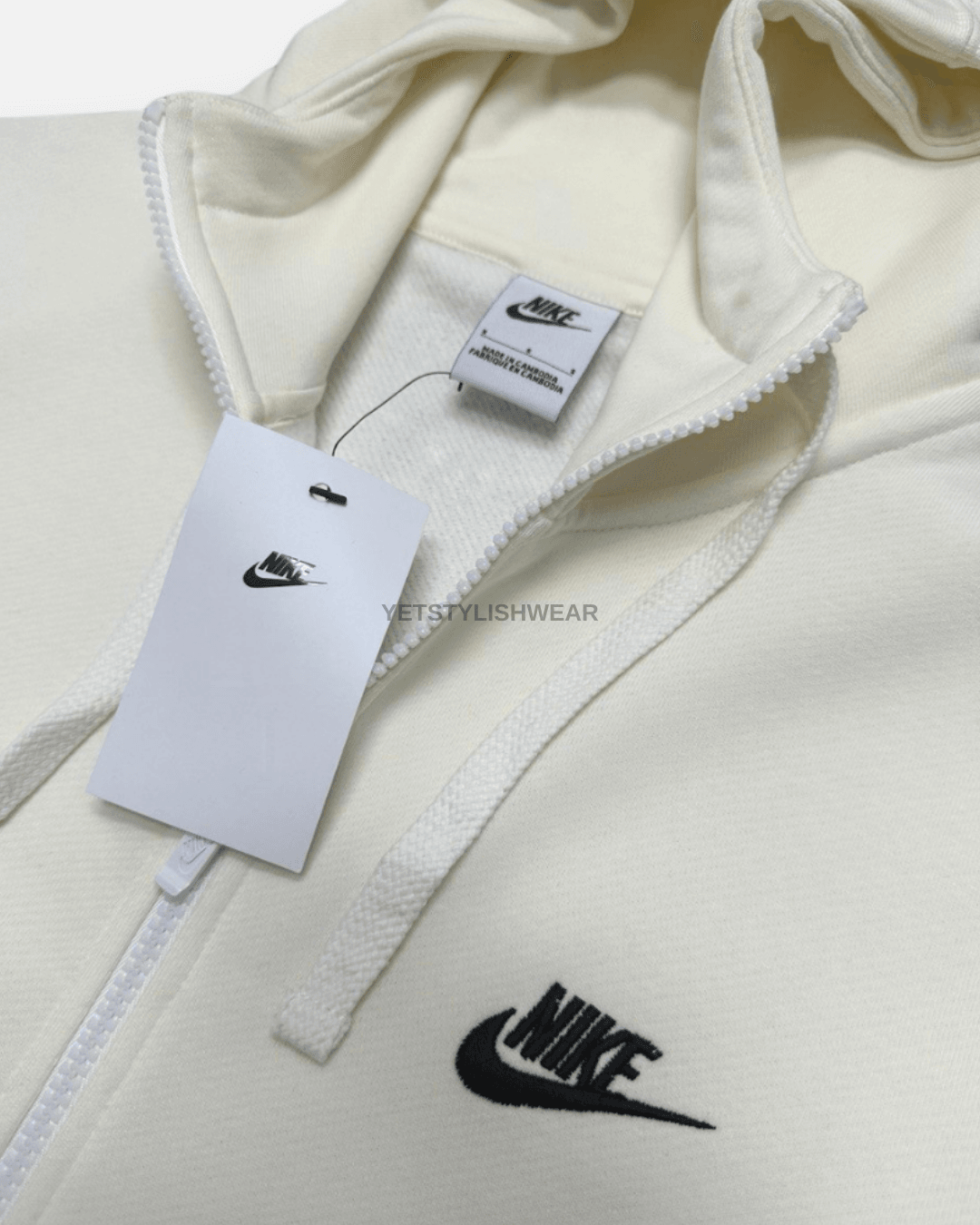 Club Fleece Hırka - Ekru Beyaz